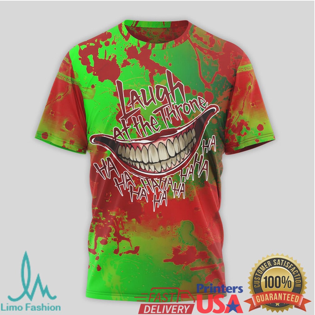 The Joker No King Ask The Joker Grin Blood Splatter All Over Print T Shirt