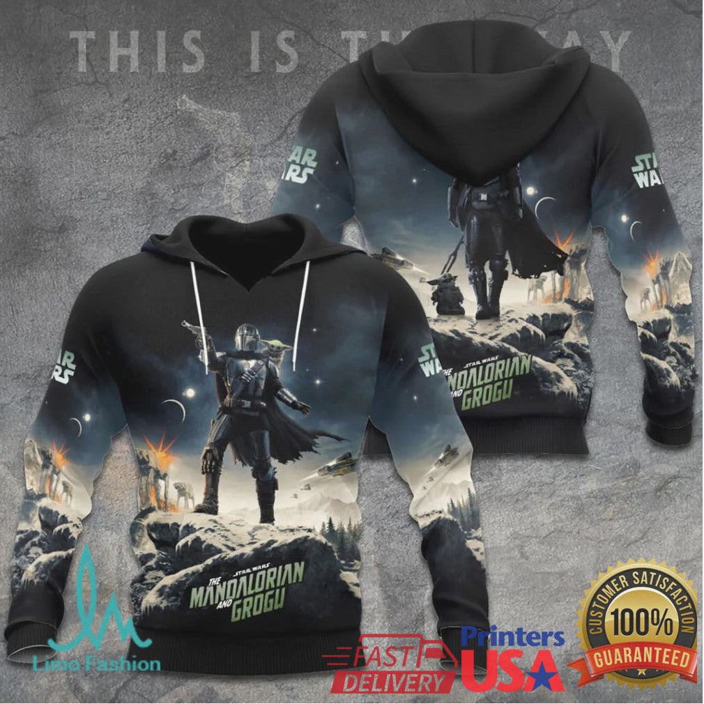 The Mandalorian and Grogu This Is The Way Star Wars Galaxy Graphic T Shirt - Limotees LLC
