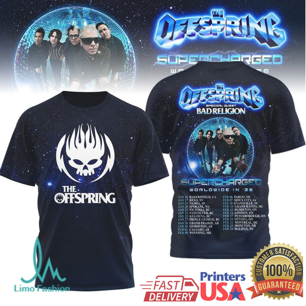 The Offspring Supercharged World Tour 2026 T Shirt Punk Rock T Shirt