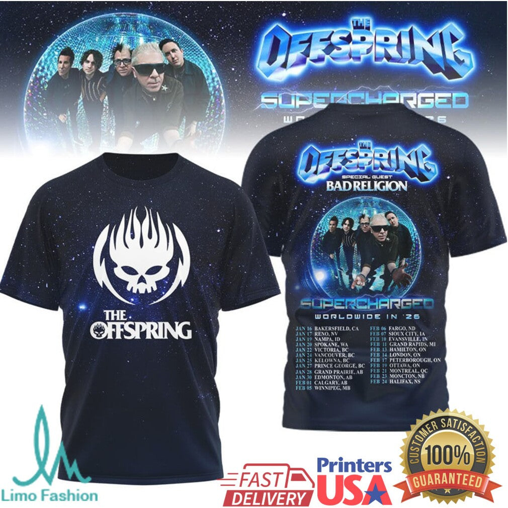 The Offspring Supercharged World Tour 2026 T Shirt Punk Rock T Shirt