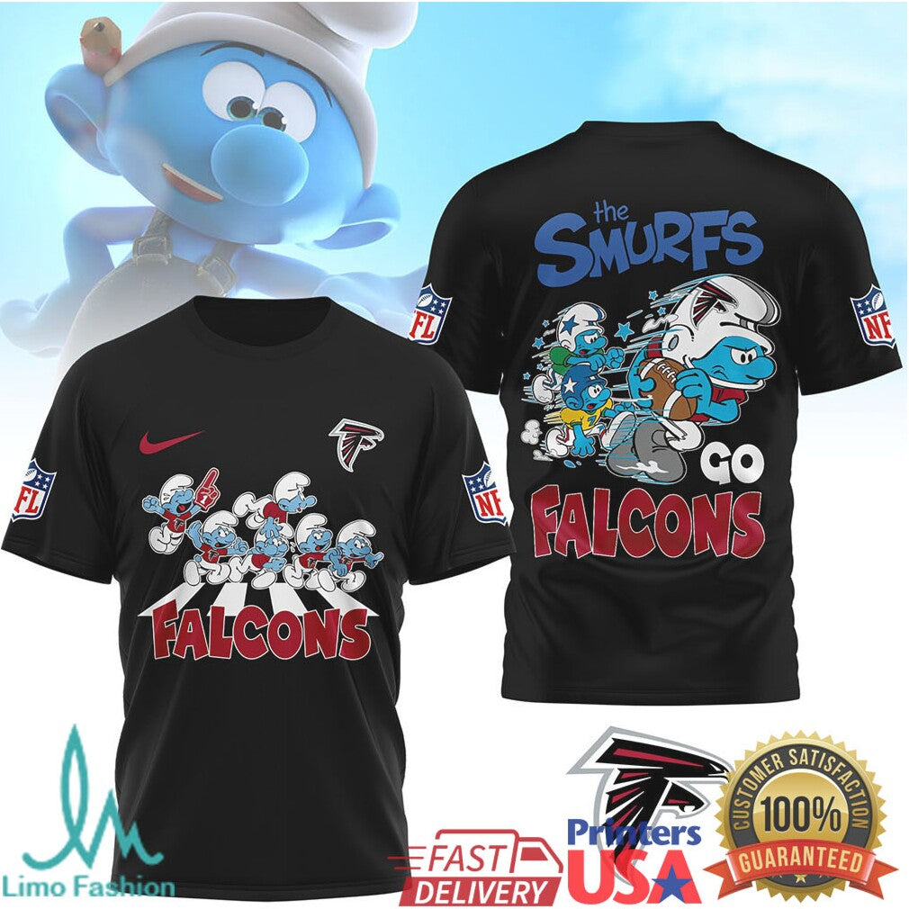 The Smurfs x Atlanta Falcons NFL Go Falcons Smurf T Shirt - Limotees LLC