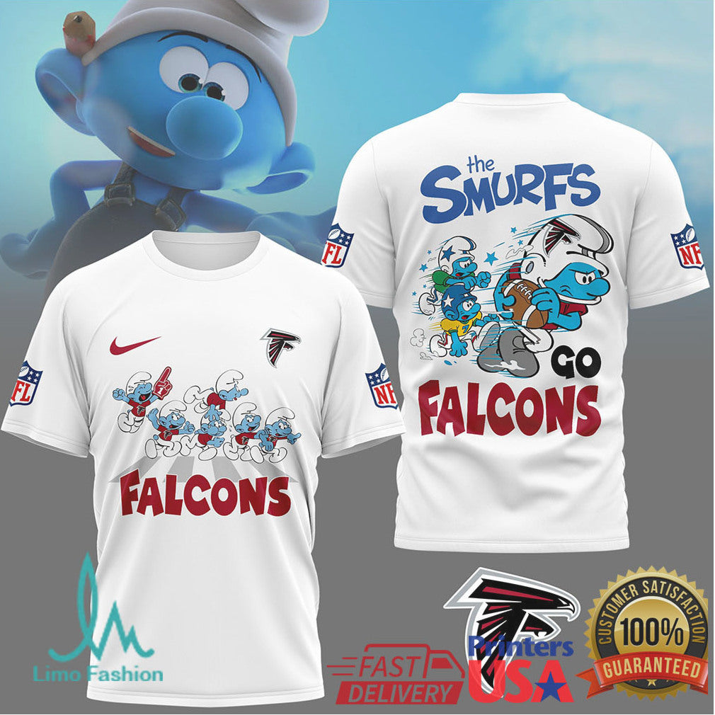 The Smurfs x Atlanta Falcons NFL Go Falcons Smurf T Shirt - Limotees LLC
