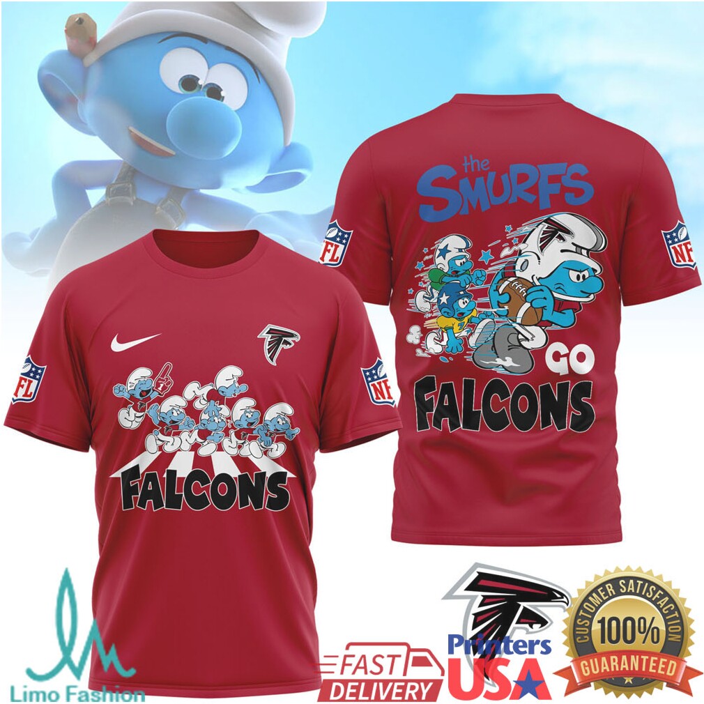 The Smurfs x Atlanta Falcons NFL Go Falcons Smurf T Shirt - Limotees LLC