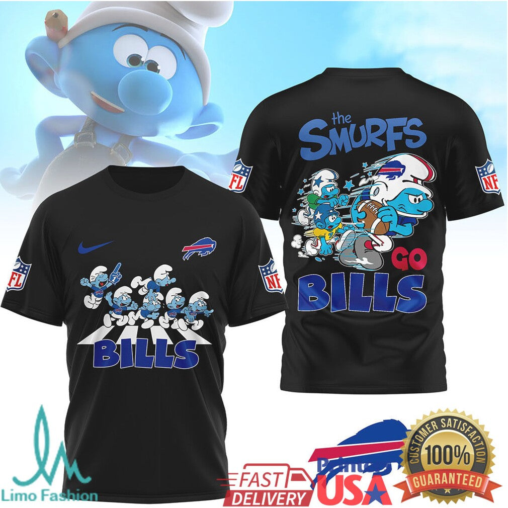 The Smurfs x Buffalo Bills NFL Custom T Shirt Design - Limotees LLC