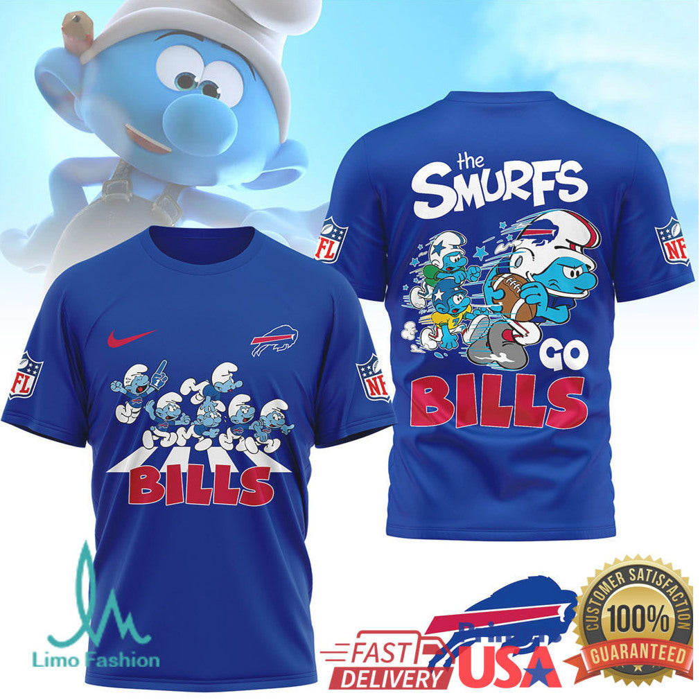 The Smurfs x Buffalo Bills NFL Custom T Shirt Design - Limotees LLC