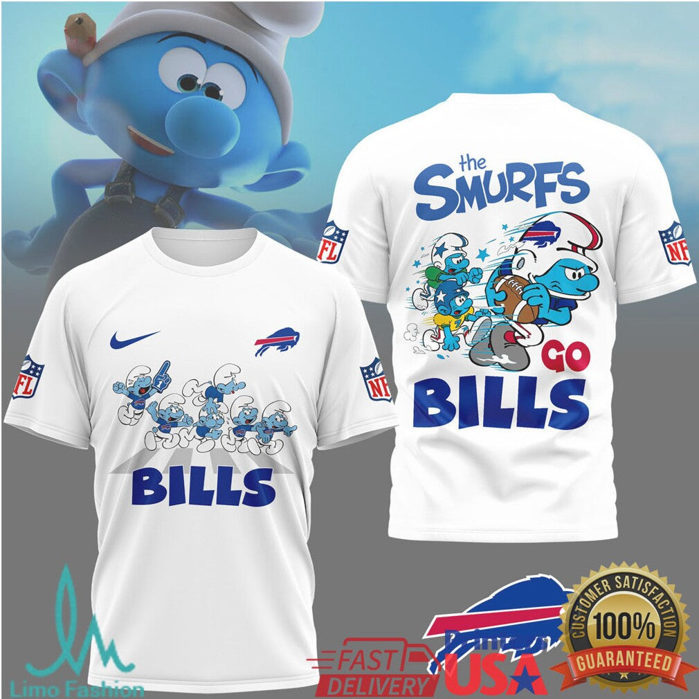 The Smurfs x Buffalo Bills NFL Custom T Shirt Design - Limotees LLC