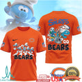 The Smurfs x Chicago Bears NFL Custom T Shirt Design - Limotees LLC