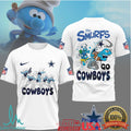 The Smurfs x Dallas Cowboys NFL Custom T Shirt Design - Limotees LLC