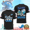The Smurfs x Detroit Lions NFL Go Lions Graphic T Shirt - Limotees LLC