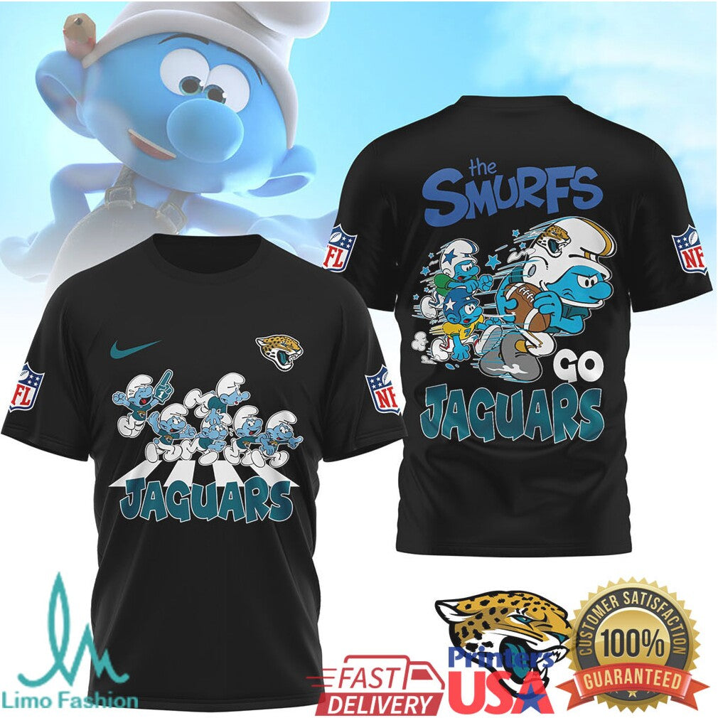 The Smurfs x Jacksonville Jaguars NFL Custom T Shirt Design - Limotees LLC