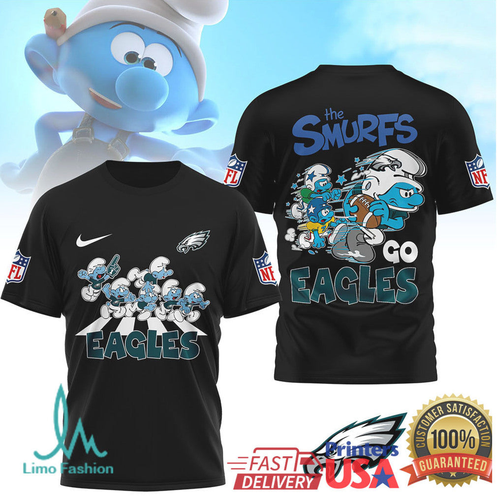The Smurfs x Philadelphia Eagles NFL Custom T Shirt Design - Limotees LLC