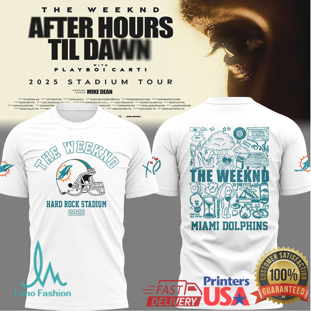 The Weeknd After Hours Til Dawn 2025 Stadium Tour Miami Dolphins Tee - Limotees LLC