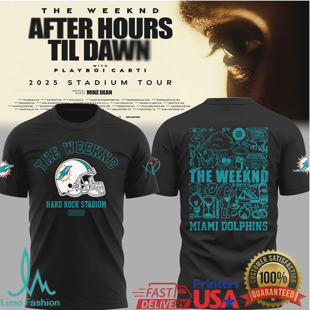 The Weeknd After Hours Til Dawn 2025 Stadium Tour Miami Dolphins Tee - Limotees LLC