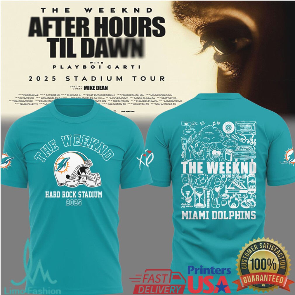 The Weeknd After Hours Til Dawn 2025 Stadium Tour Miami Dolphins Tee - Limotees LLC