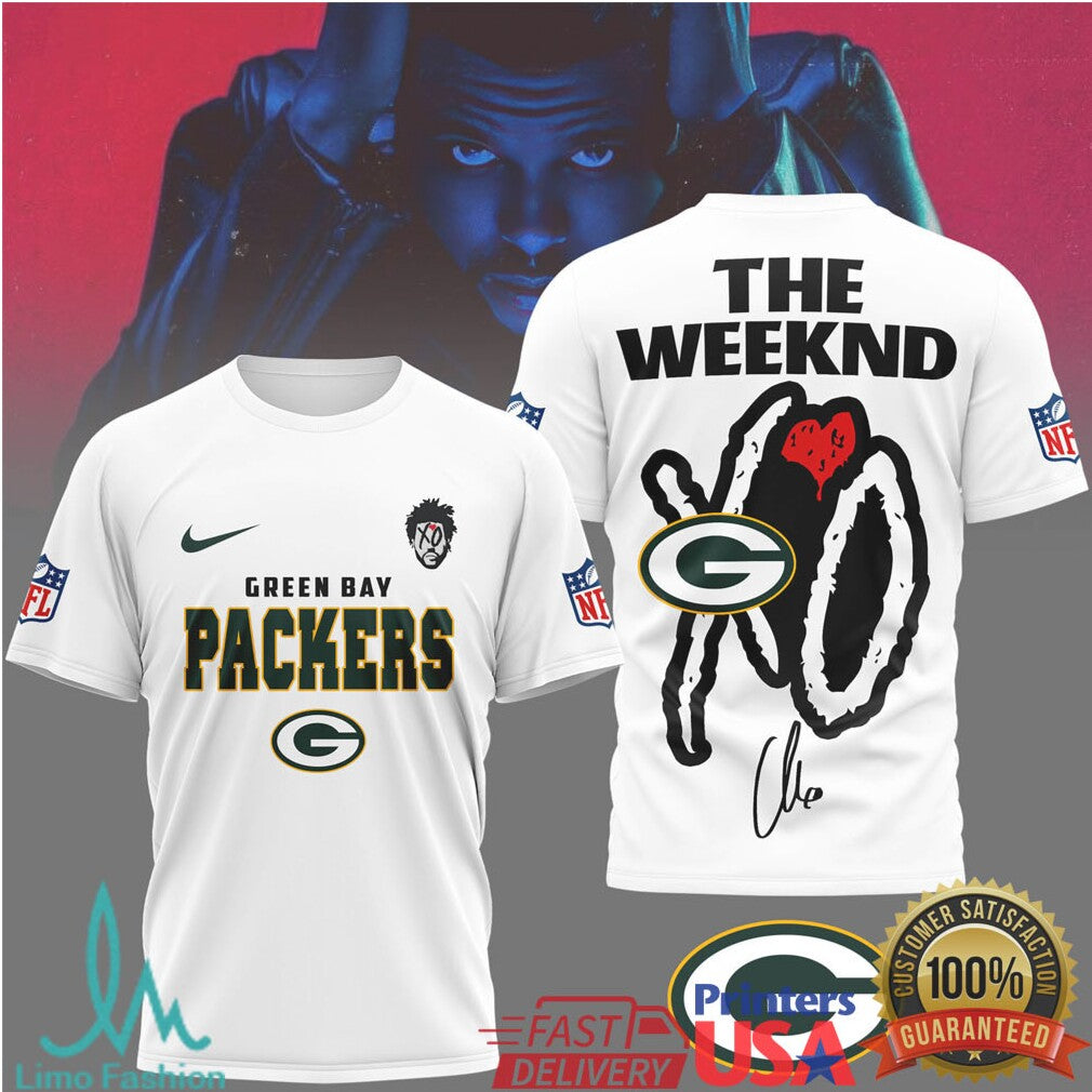 The Weeknd XO Green Bay Packers XO Signature Collaboration Tee - Limotees LLC
