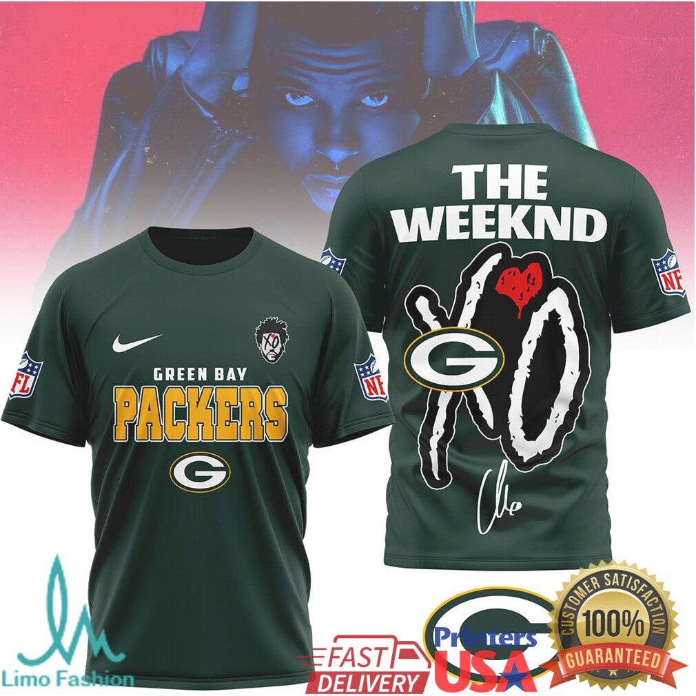 The Weeknd XO Green Bay Packers XO Signature Collaboration Tee - Limotees LLC