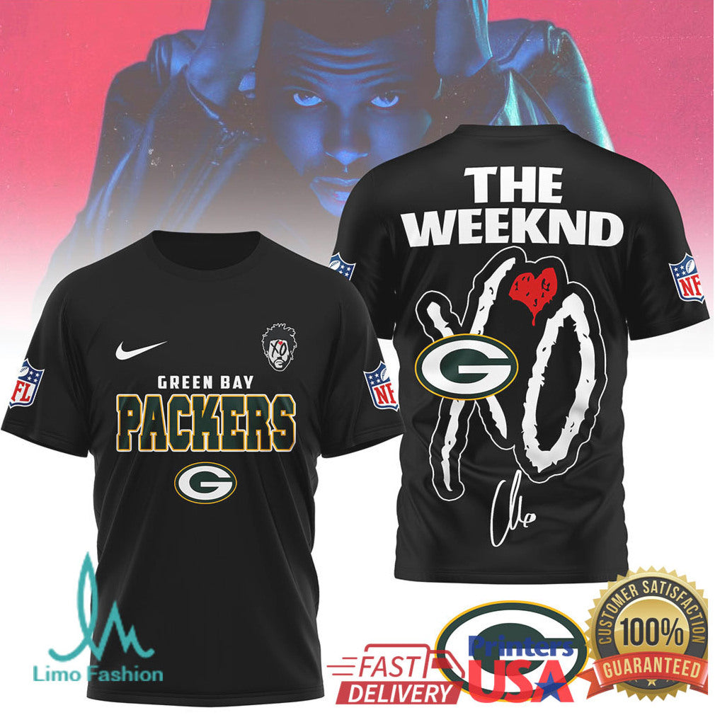 The Weeknd XO Green Bay Packers XO Signature Collaboration Tee - Limotees LLC