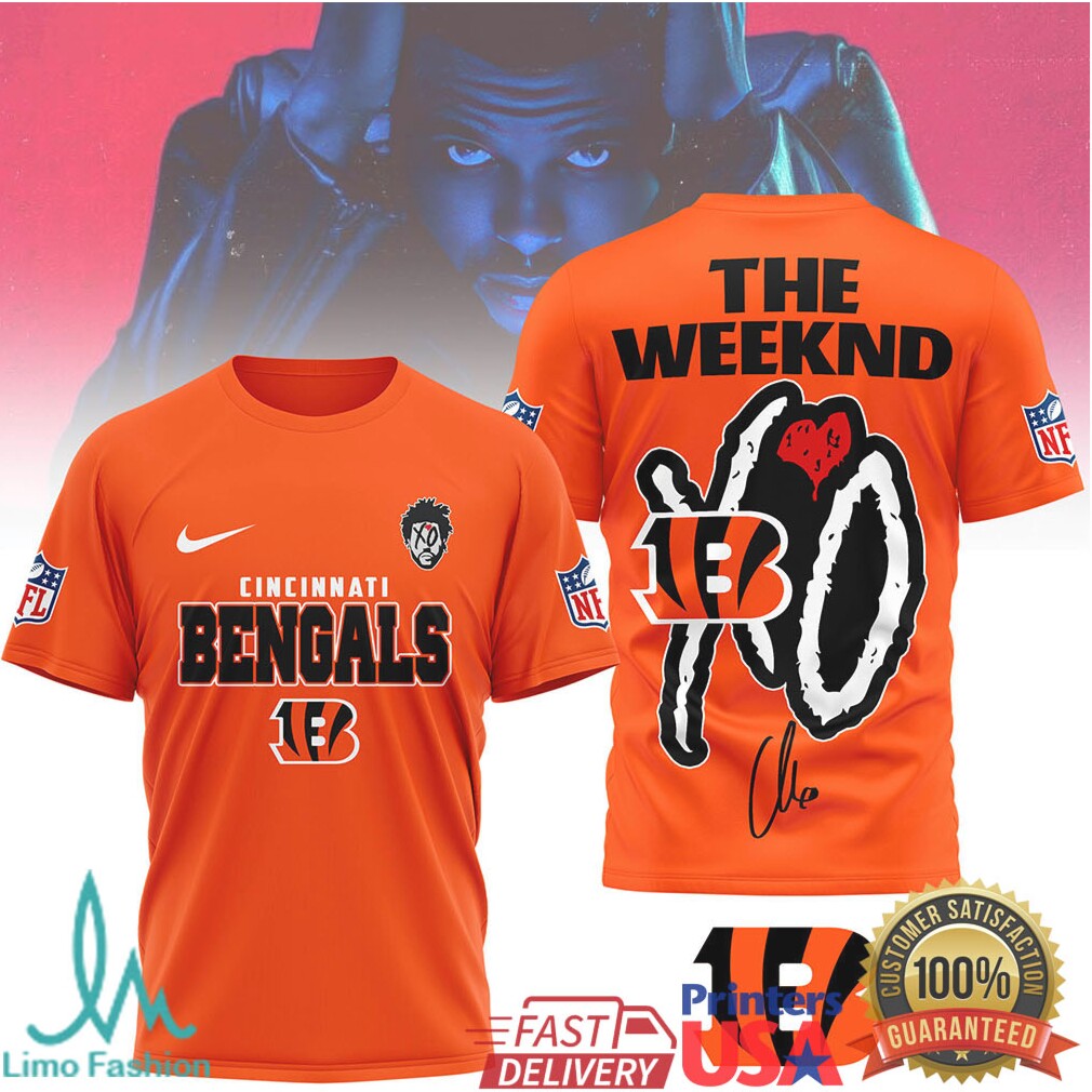 The Weeknd XO x Cincinnati Bengals Collaboration Graphic Tee - Limotees LLC