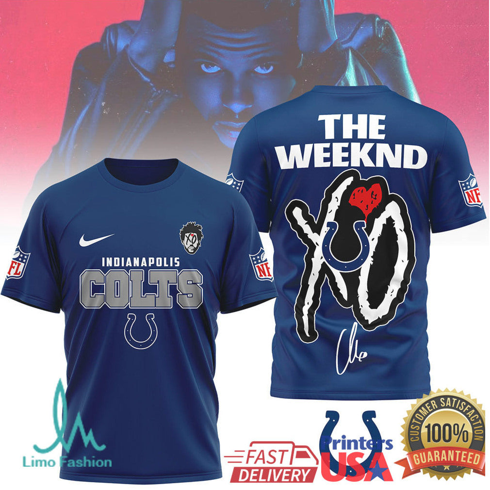 The Weeknd XO x Indianapolis Colts NFL Graphic T Shirt - Limotees LLC