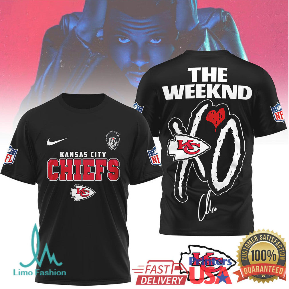 The Weeknd XO x Kansas City Chiefs NFL Graphic T Shirt - Limotees LLC
