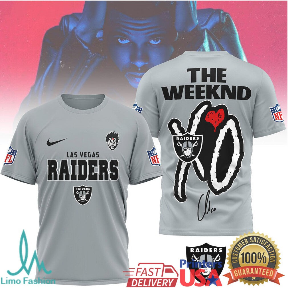 The Weeknd XO x Las Vegas Raiders NFL Graphic T Shirt - Limotees LLC