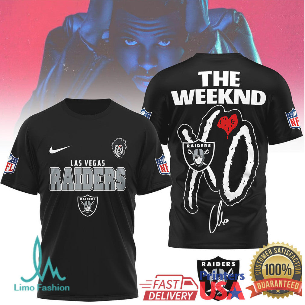 The Weeknd XO x Las Vegas Raiders NFL Graphic T Shirt - Limotees LLC