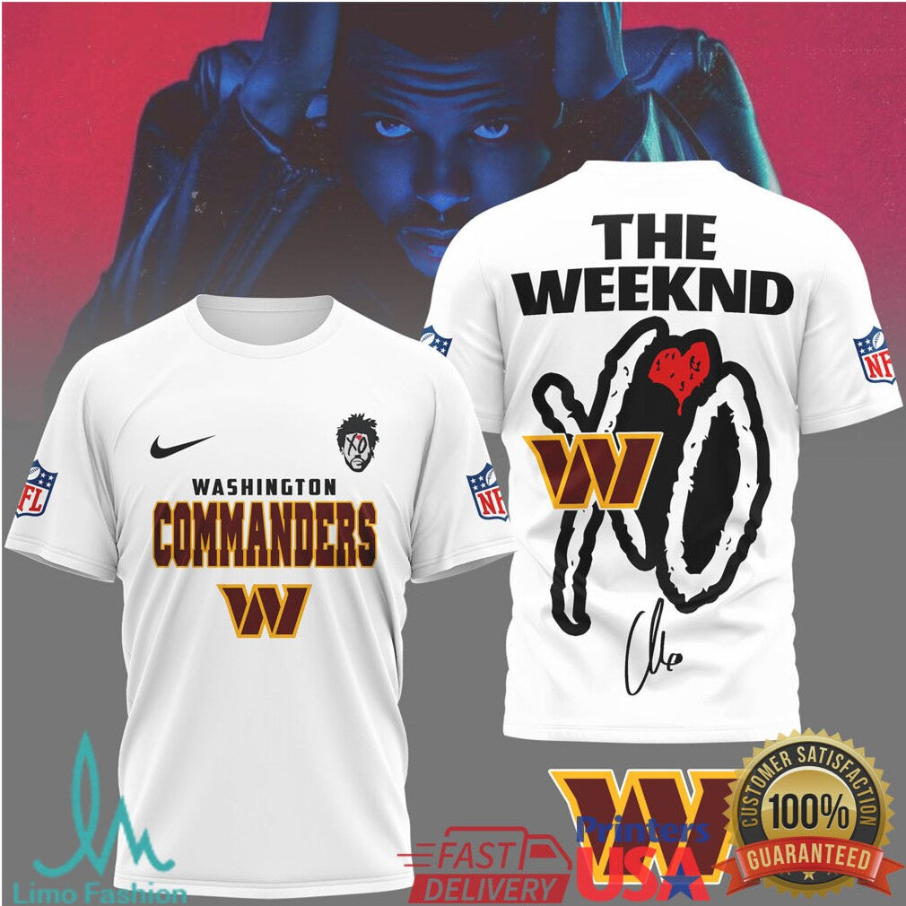 The Weeknd XO x Washington Commanders NFL Graphic T Shirt - Limotees LLC