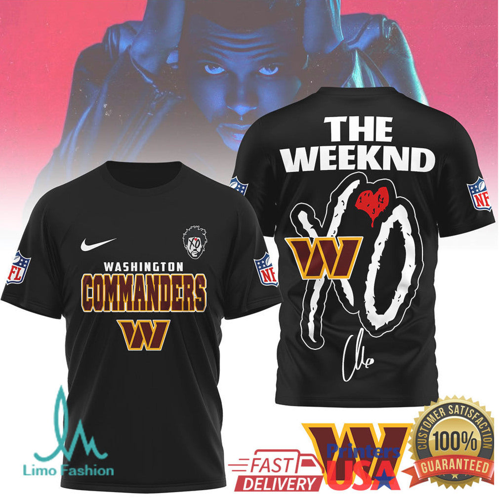 The Weeknd XO x Washington Commanders NFL Graphic T Shirt - Limotees LLC