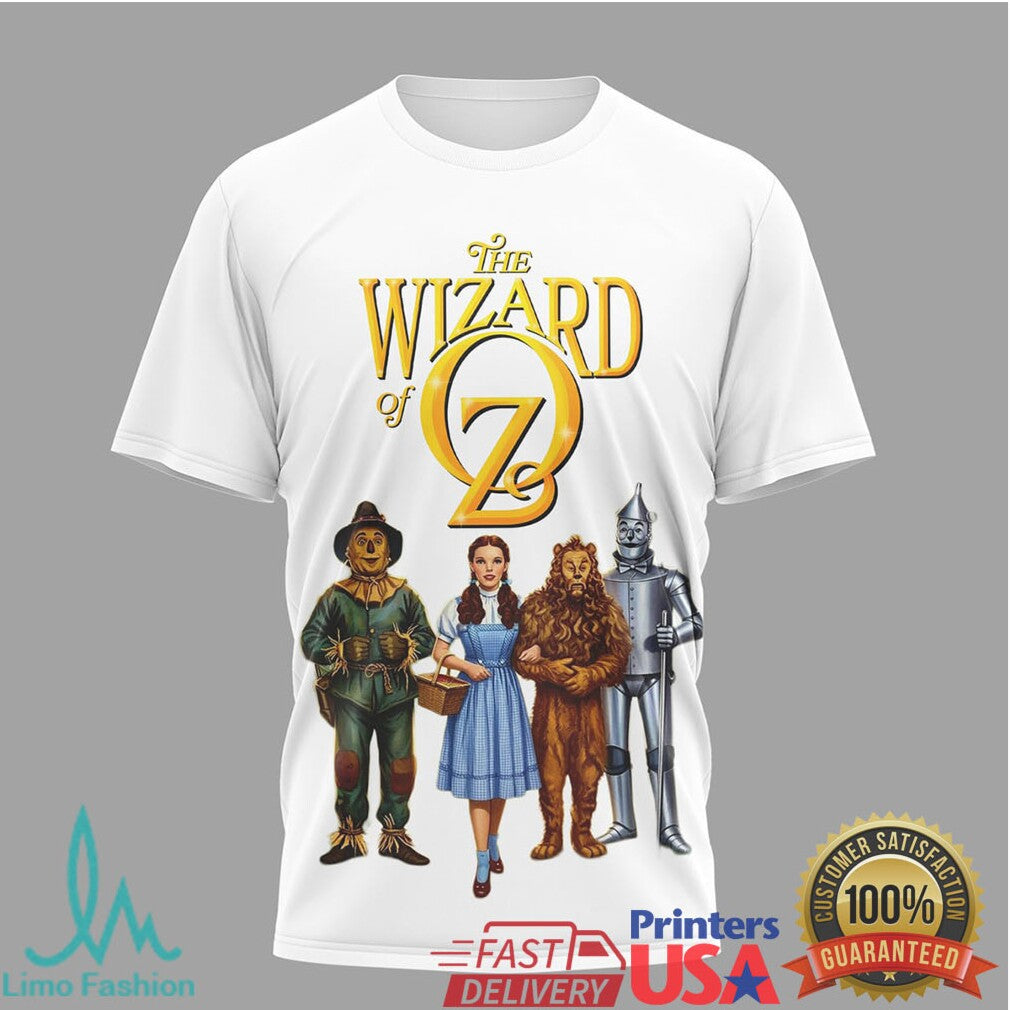 The Wizard of Oz Movie Characters and Ruby Slippers Double Sided T Shirt - Limotees LLC