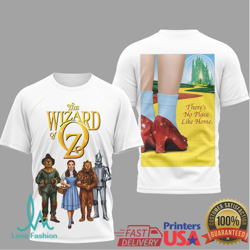 The Wizard of Oz Movie Characters and Ruby Slippers Double Sided T Shirt - Limotees LLC