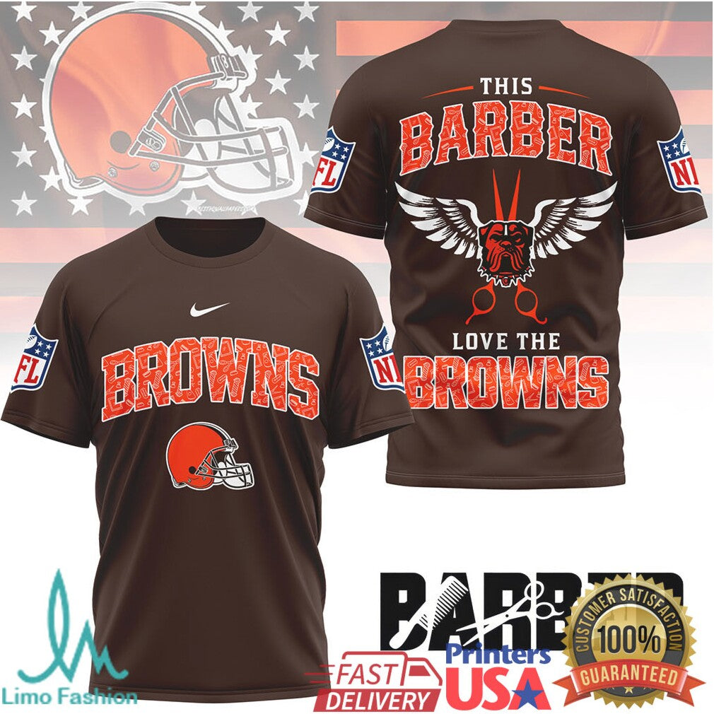 This Barber Love The Browns NFL Custom Stylist T Shirt - Limotees LLC