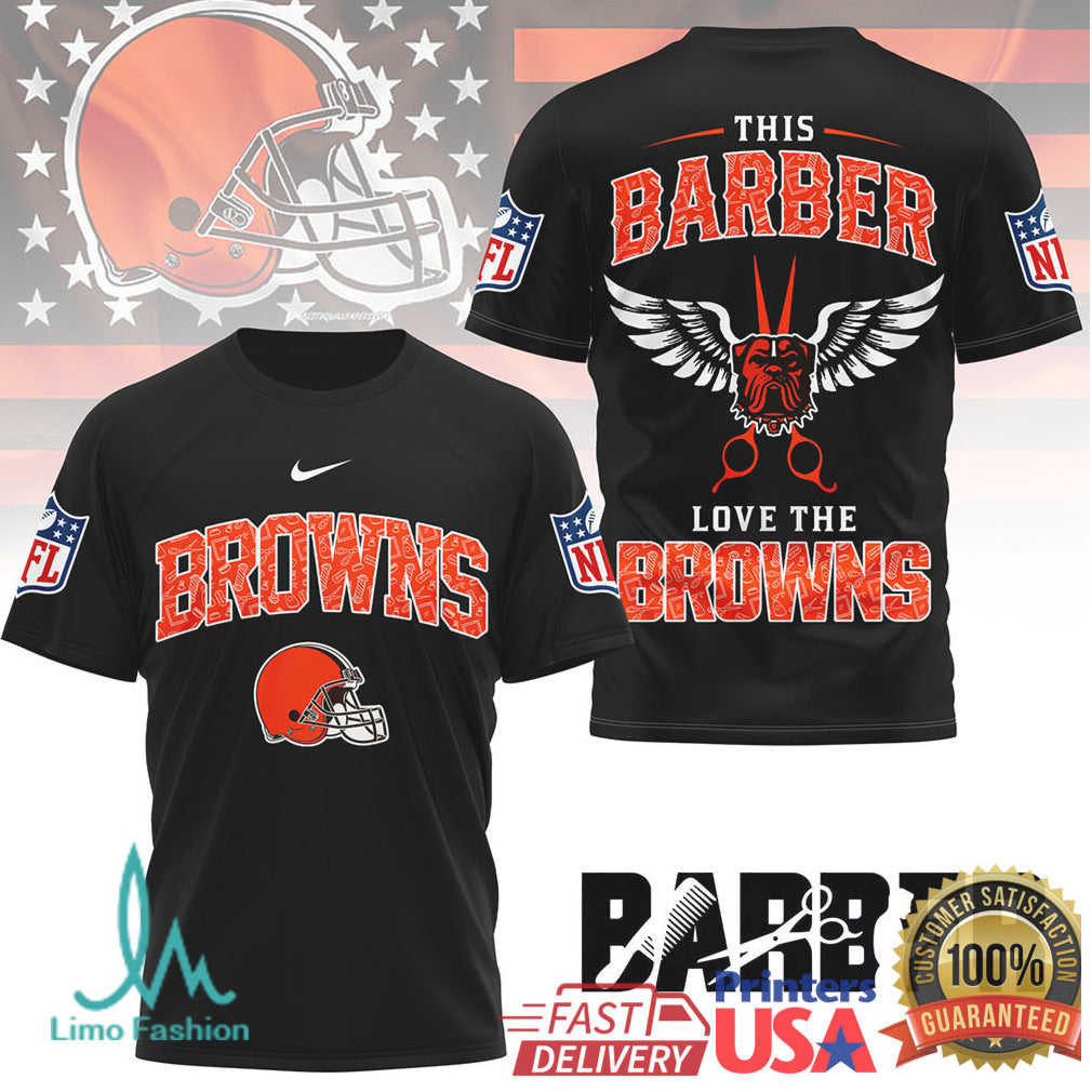 This Barber Love The Browns NFL Custom Stylist T Shirt - Limotees LLC