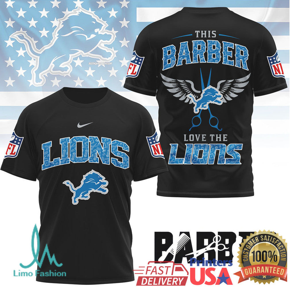 This Barber Love The Lions NFL Barber Life Graphic Tee - Limotees LLC