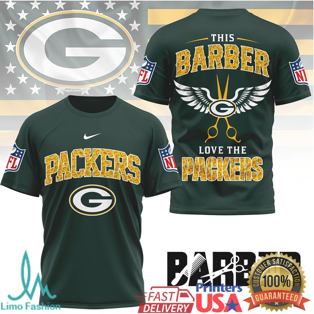 This Barber Love The Packers NFL Green Bay Barber Tee - Limotees LLC