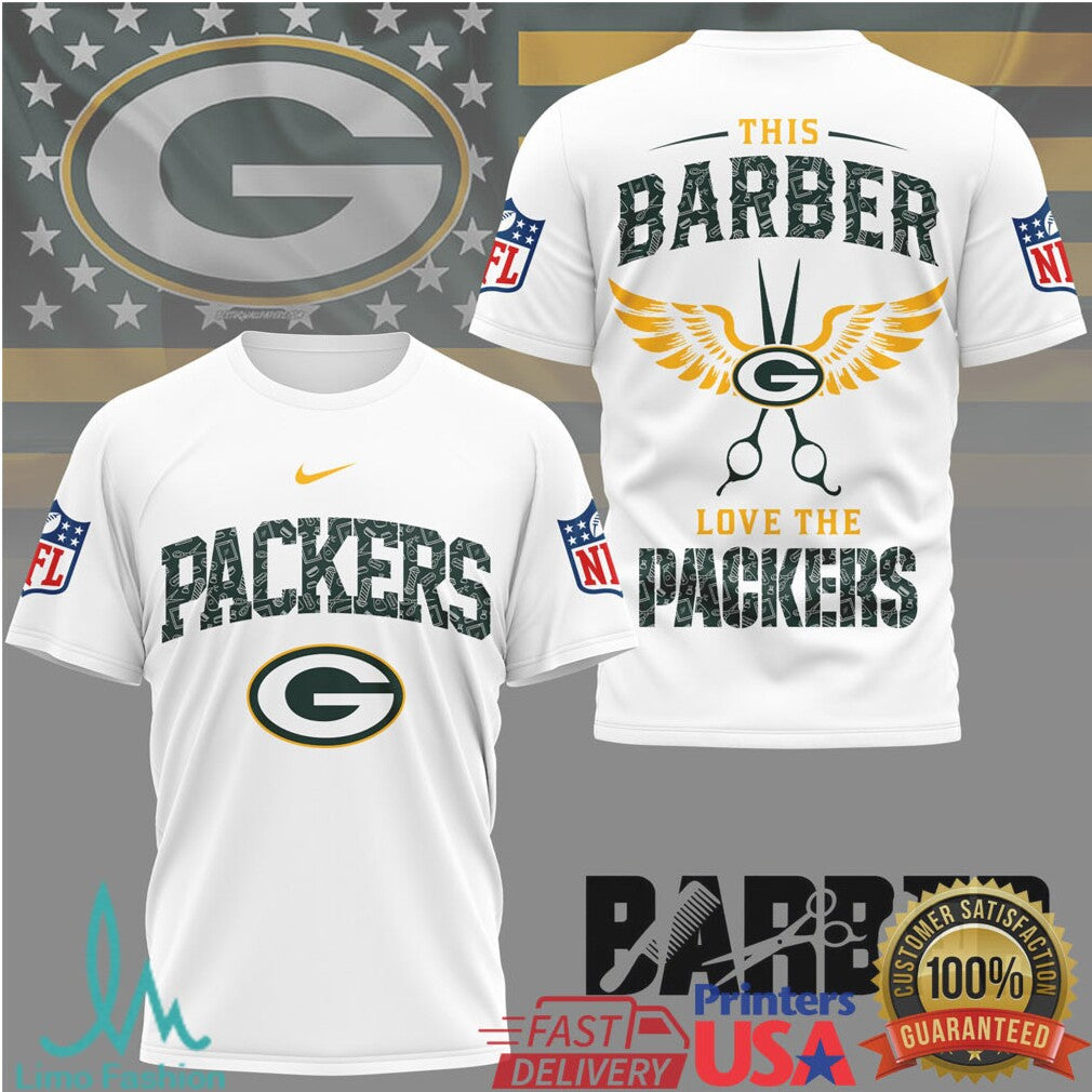 This Barber Love The Packers NFL Green Bay Barber Tee - Limotees LLC