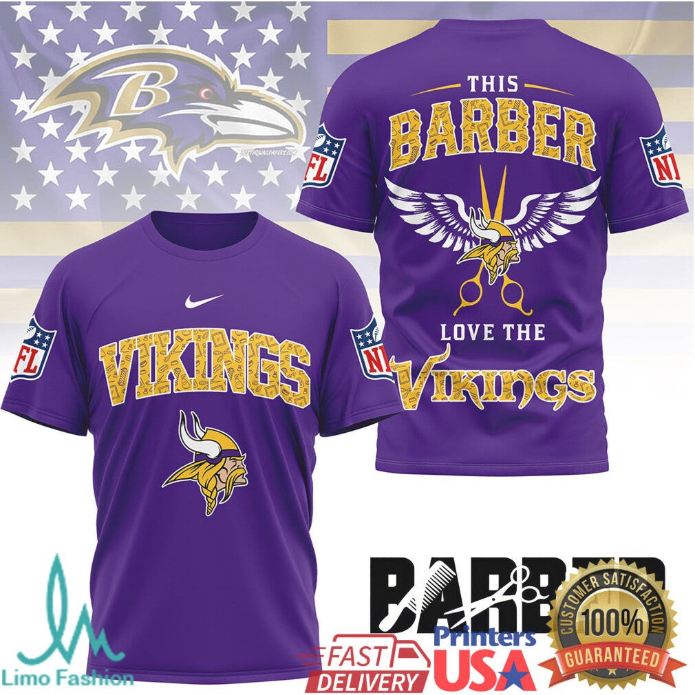 This Barber Love The Vikings NFL Custom Barber T Shirt - Limotees LLC