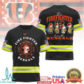 This Firefighter Loves The Cincinnati Bengals Snoopy NFL T Shirt - Limotees LLC