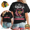 This Nurse Loves Her Blackhawks T Shirt Chicago Hockey Nurse Apparel - Limotees LLC