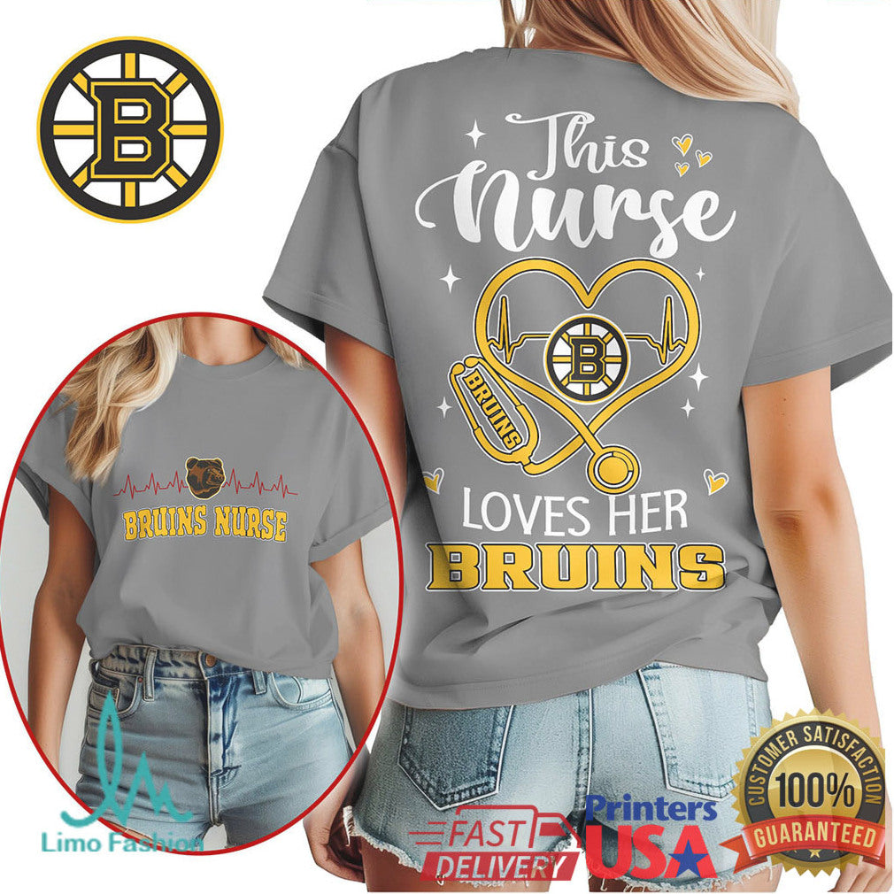 This Nurse Loves Her Bruins T Shirt Boston Hockey Fan Nurse T Shirt