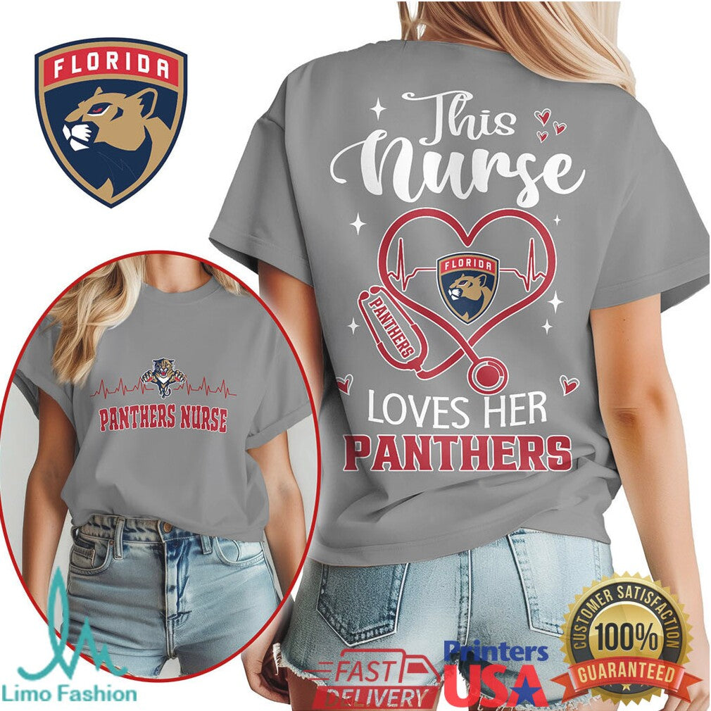 This Nurse Loves Her Panthers T Shirt Florida Hockey Fan Nurse T Shirt - Limotees LLC