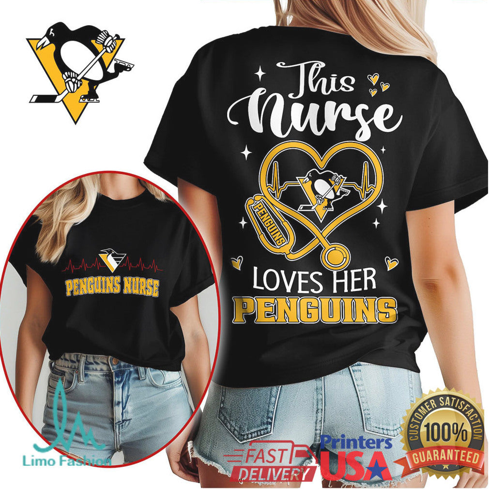 This Nurse Loves Her Penguins T Shirt Pittsburgh Hockey Fan Nurse T Shirt
