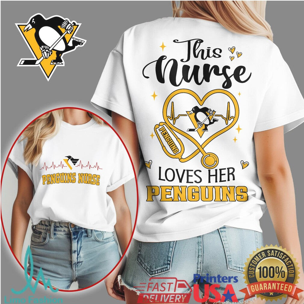 This Nurse Loves Her Penguins T Shirt Pittsburgh Hockey Fan Nurse T Shirt