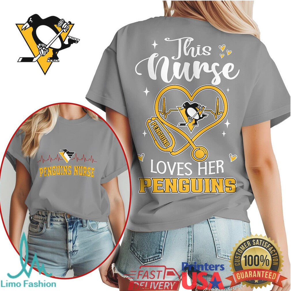 This Nurse Loves Her Penguins T Shirt Pittsburgh Hockey Fan Nurse T Shirt