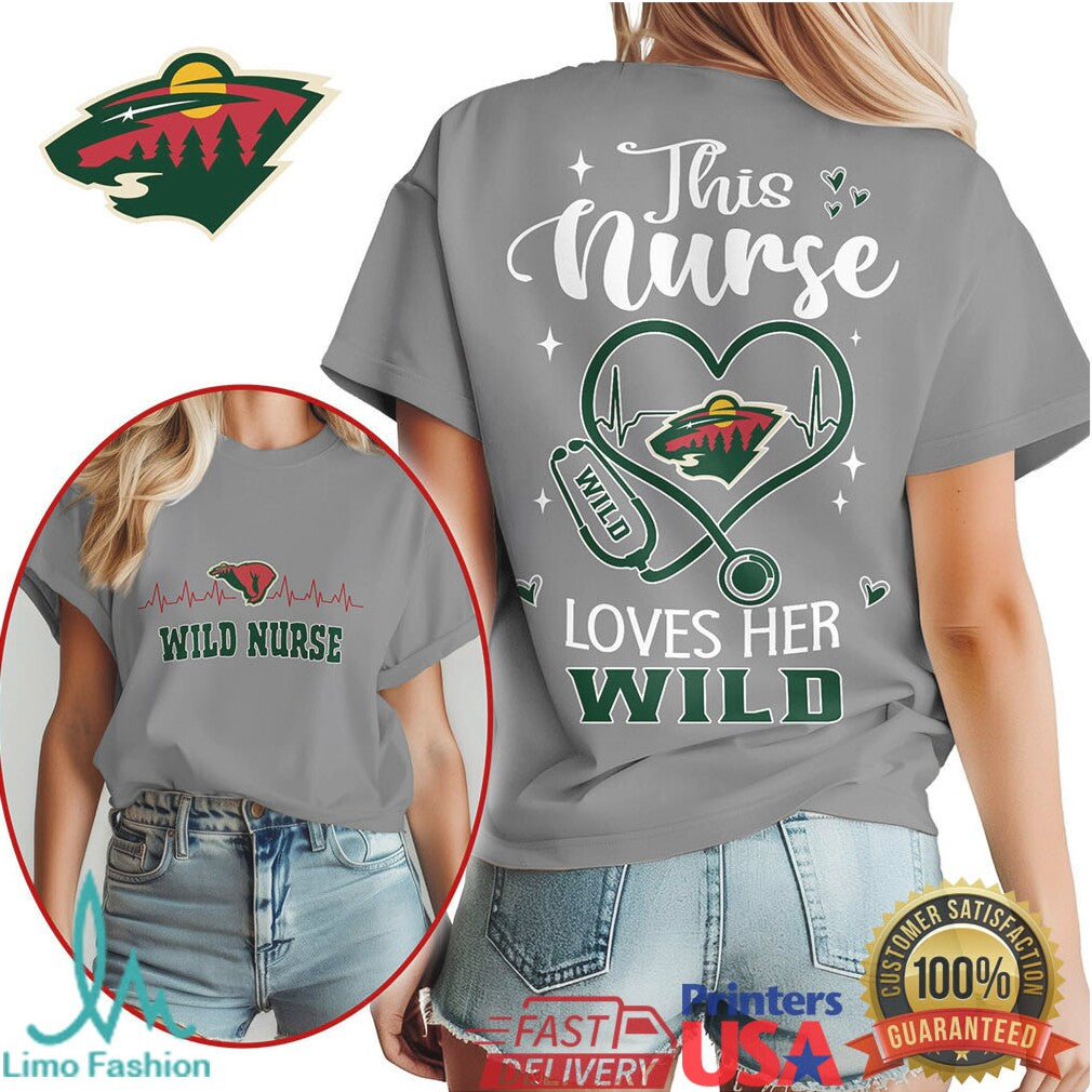 This Nurse Loves Her Wild T Shirt Minnesota Hockey Fan Nurse Gift - Limotees LLC
