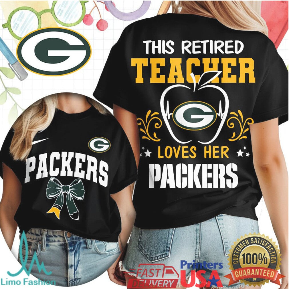 This Retired Teacher Loves Her Green Bay Packers Fan Apparel T Shirt - Limotees LLC