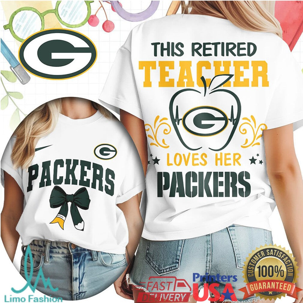 This Retired Teacher Loves Her Green Bay Packers Fan Apparel T Shirt - Limotees LLC