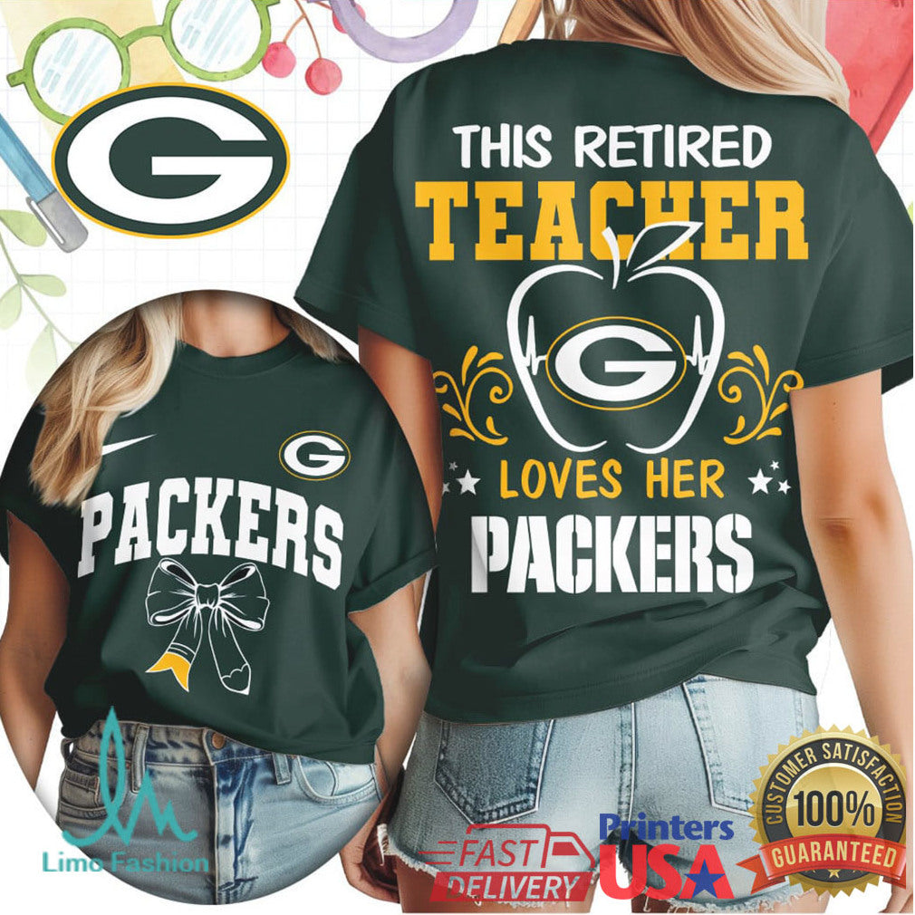 This Retired Teacher Loves Her Green Bay Packers Fan Apparel T Shirt - Limotees LLC