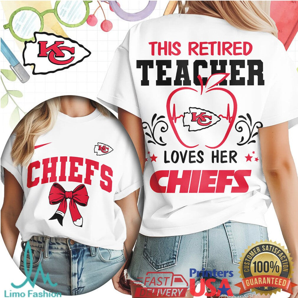 This Retired Teacher Loves Her Kansas City Chiefs Football T Shirt