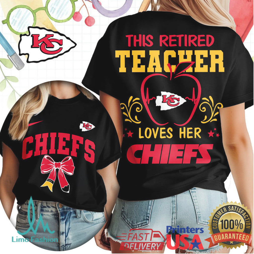 This Retired Teacher Loves Her Kansas City Chiefs Football T Shirt