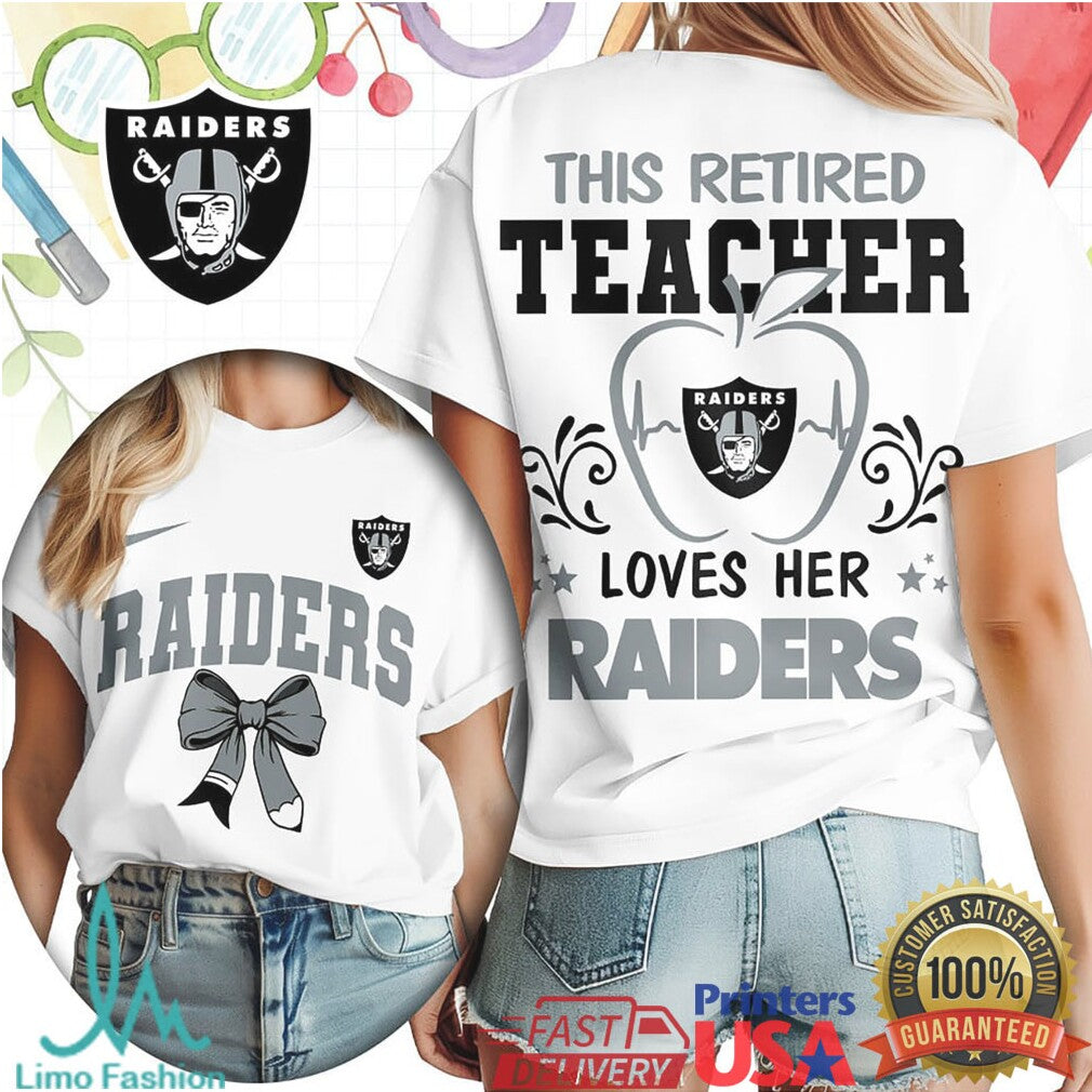 This Retired Teacher Loves Her Las Vegas Raiders Game Day T Shirt - Limotees LLC